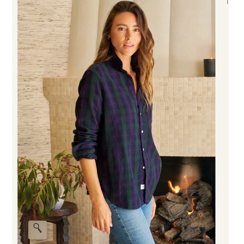 Frank & Eileen Eileen Blue Green Red Plaid Button Up Shirt Size XS NWT